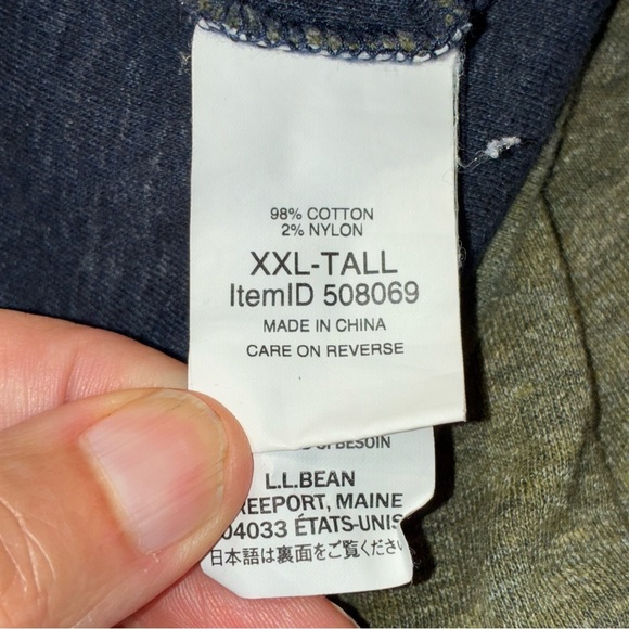 L. L . Bean Slightly Fitted 1/4 Zip Long Sleeve Pullover Olive Green XXL Tall - Picture 6 of 7